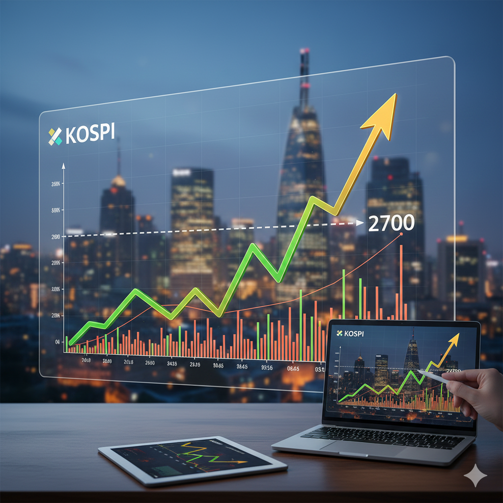 2026년 1월 코스피 2700선 안착 및 반도체 상승 그래프