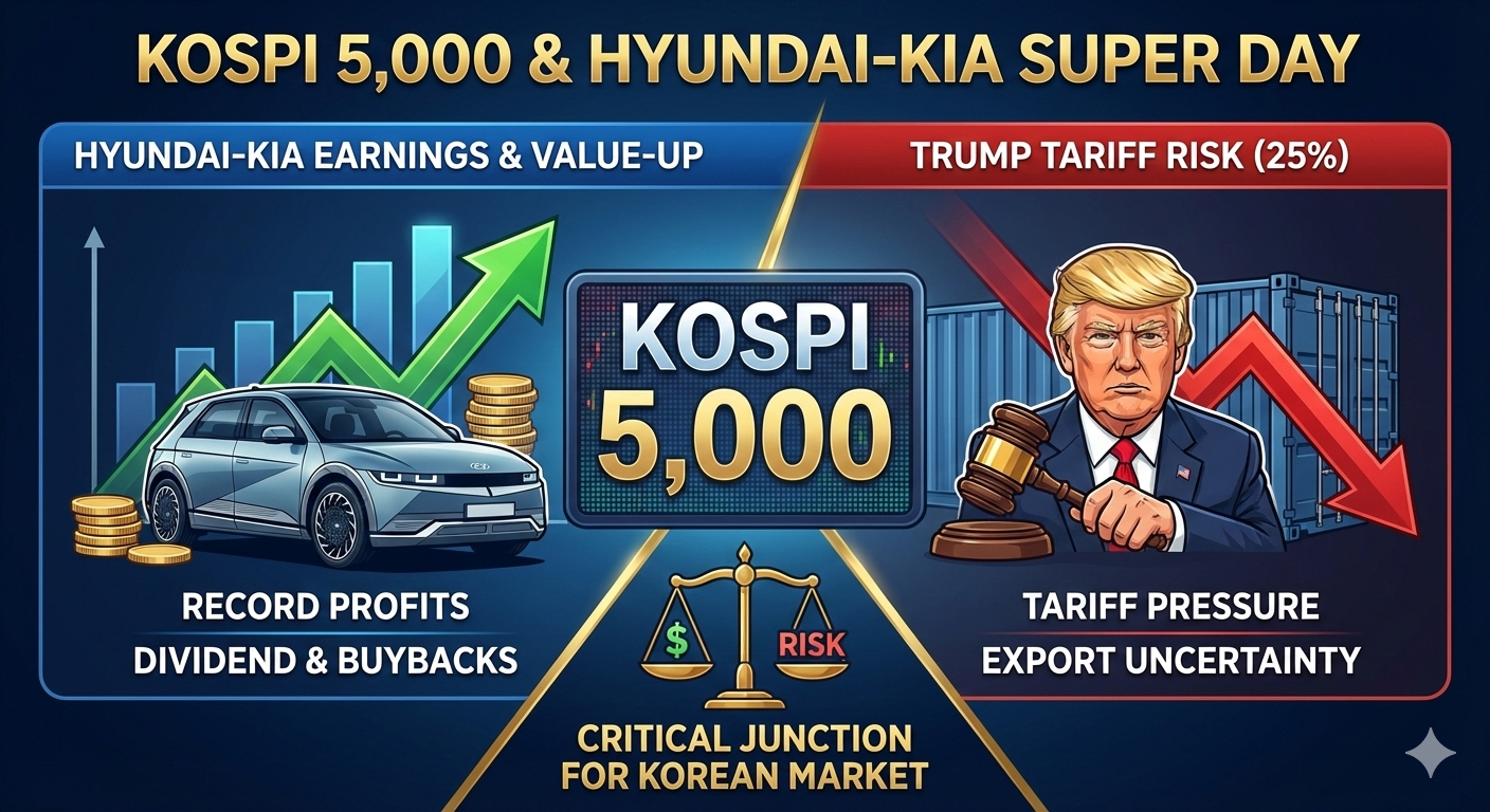 코스피 5,000 안착의 분수령: 현대차·기아 실적발표와 트럼프 관세 리스크 대응 전략