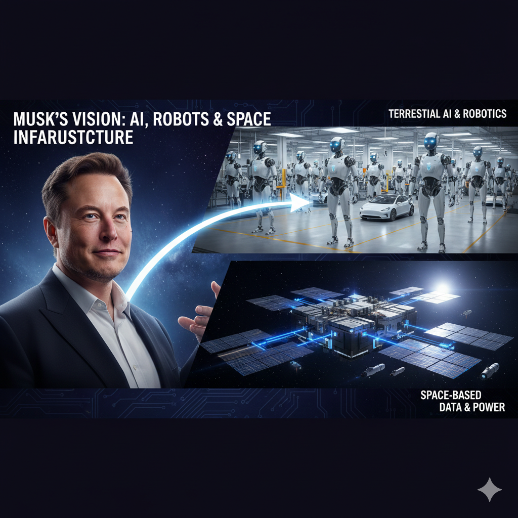 머스크의 다보스 데뷔: 로봇이 인간보다 많아지고, AI 데이터센터는 우주로 간다!
