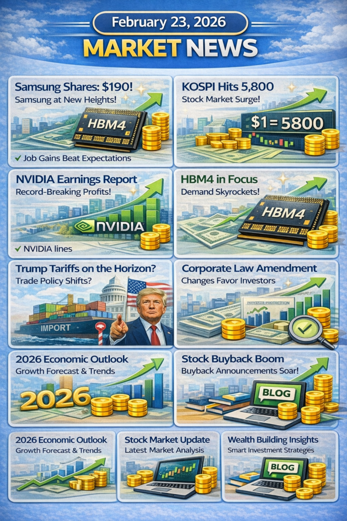 삼성전자주가, 19만전자, 코스피5800, 엔비디아실적발표, HBM4, 트럼프관세, 상법개정안, 자사주소각, 2026경제전망, 주식시황, 재테크